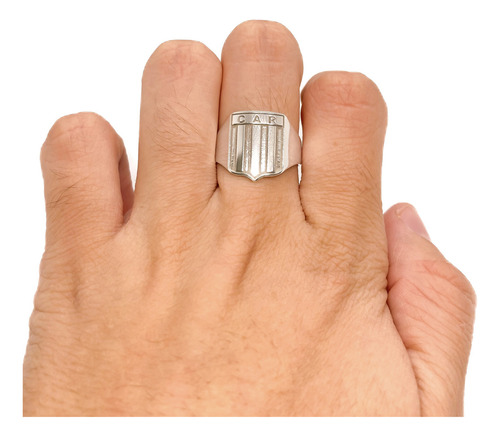Anillo Escudo Equipo Fútbol Argentina Racing De Córdoba A - Chico Plata 925