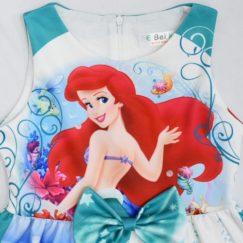 Vestido De Princesa Pequeña Sirena Ariel Para Niñas Verano Fiesta De Cumpleaños Halloween