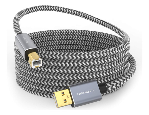 Larxavn Cable De Impresora, Cable De Impresora Usb De 25 Pie