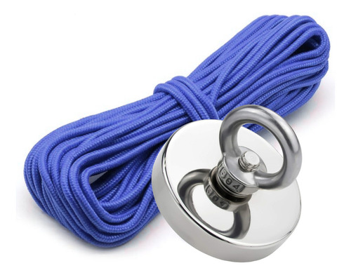 Kit Pesca Magnética Fixador 60mm Força 110kg Com Corda