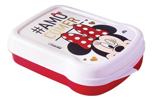 Lancheira Porta Sanduicheira Lanches Minnie Com Tampa Fixa