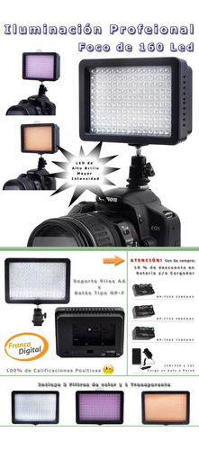 Imagen 2 de 5 de Foco Iluminador De Luces Led 160 Piezas Cámaras Y Filmadoras