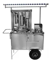 Comprar Carrinho De Churrasco Grego Inox Com Toldo Rodas Pneumáticas