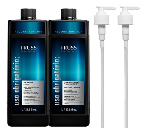 Truss Uso Obrigatório - Shampoo 1l + Condicionador 1l + Pump