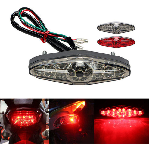 Luz Trasera Universal Con Freno Trasero, 15 Led, Atv Dir