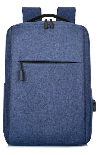 Mochila Impermeable Hombre Notebooks con USB Azul - Wuala
