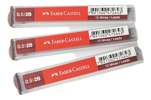 Minas Faber Castell X 3 Tubos De Repuesto Portaminas 