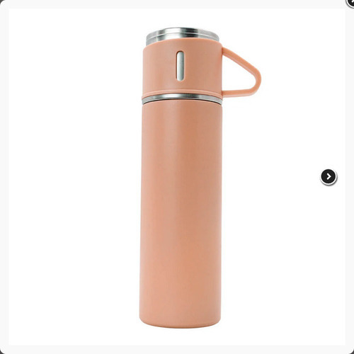 Garrafa Térmica Com Copo Parede Dupla Inox 500ml Café-suco + Cor Rosa