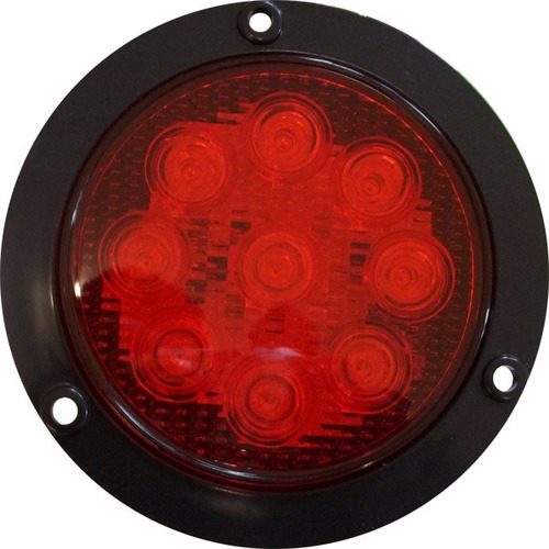 Plafon Redondo 4 Pulgadas 9 Led Rojo Base Negra No.10762