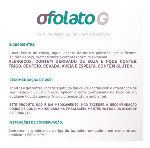 Suplemento Alimentar Ofolato G Gotas 30ml - Memed+