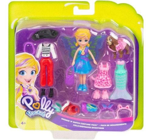 Polly Pocket Kit Polly E Pet Fantasias Combinadas Mattel