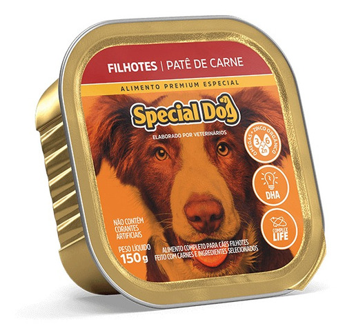 Alimento Special Dog Premium Especial para cão filhote todos os tamanhos sabor patê de carne em lata de 150g