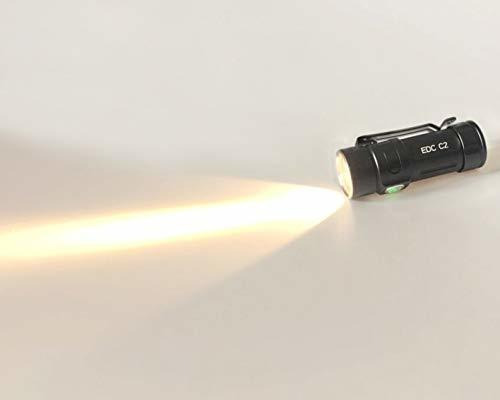 FOLOMOV EDC C2 335lumens High CRI 98 EDC linterna con tapa trasera magnética recargable por USB 14300 Li-ion a batería 