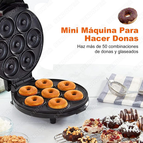 Máquina Para 7 Mini Dona Cocción Perfecta Lista En 5 Minutos Negro