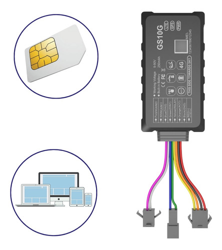 Gps Gs10g 9-90v Motos-car + Chip 1 Año + Plataforma 1 Año