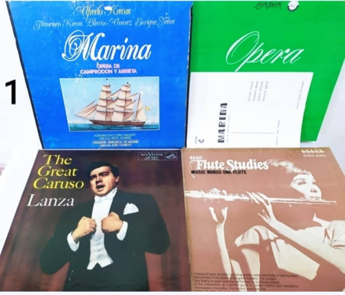 4 Discos Vinilo Mario Lanza Alfredo Kraus Y Flute Básico