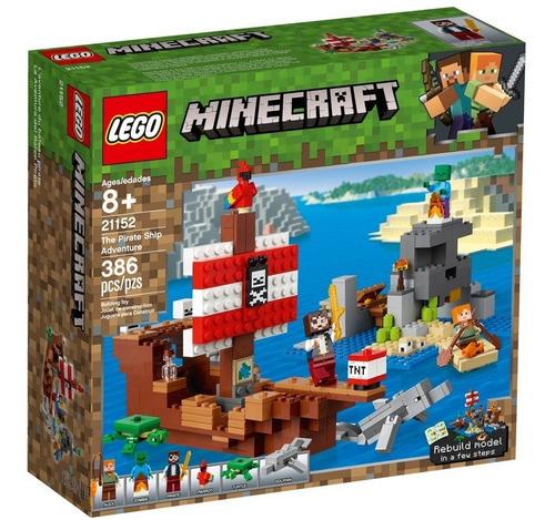 Kit Lego Minecraft La Aventura Del Barco Pirata 21152
