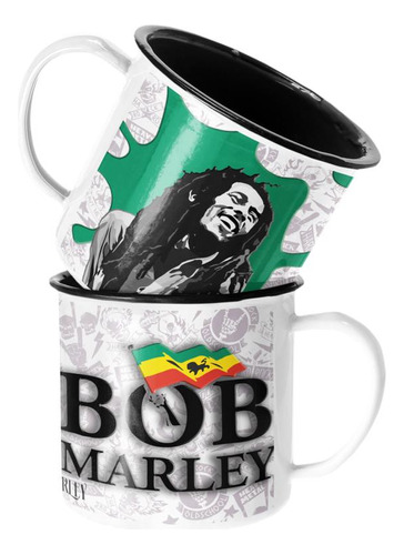 Taza Enlozada Lechera Bob Marley Rock Musica