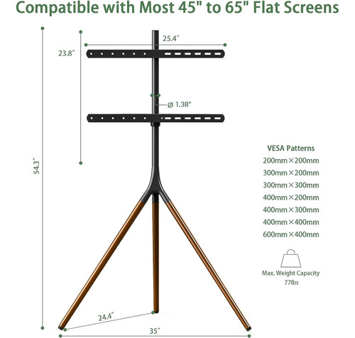 Soporte De Tv Upgravity Easel Con Base De Tripode Para Le...