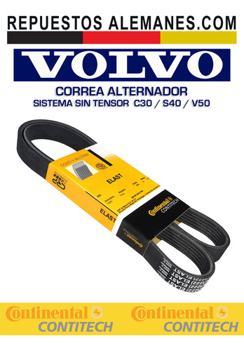 Correa Alternador Volvo C30 S40 1.8/2.0 (sistema Sin Tensor)