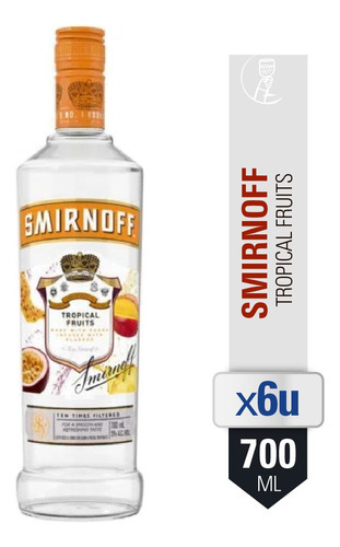 Vodka Smirnoff Tropical Fruits 700 Ml X6 Unidades Bzs Grupo