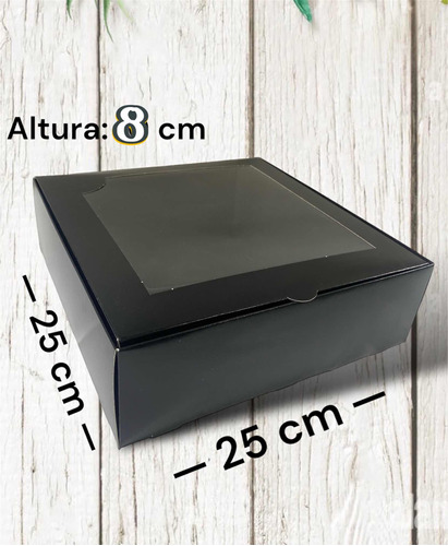 Caja Autormable Negra Con Visor Para Desayuno, Regalo, Etc