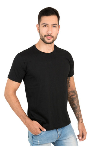 Camiseta Preta Lisa 100% Algodão Runflex Original Com Nf