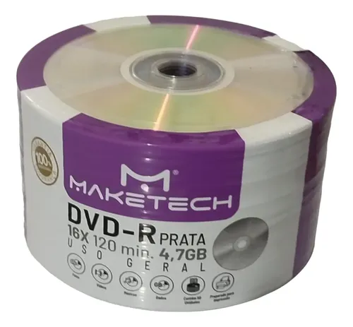 Midia Virgem Dvd-r Maketech Prata Ps2 Filme 50 Unidades | MercadoLivre
