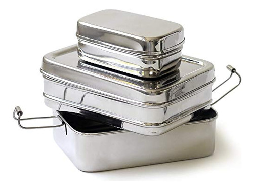 Ecolunchbox Threeinone Contenedor De Alimentos De Acero Inox