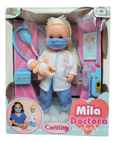 Muñeca Doctora Pediatra Mila Con Bebote Y Acess Shp Tunishop