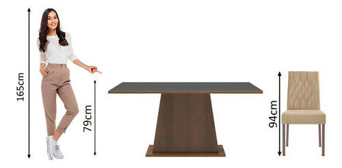 Juego de Comedor con Mesa y 4 Sillas Ashley Marrón/Negro/Imperial 06