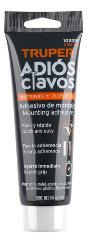 Adhesivo De Montaje Silicona Adiós Clavos 140g, Truper
