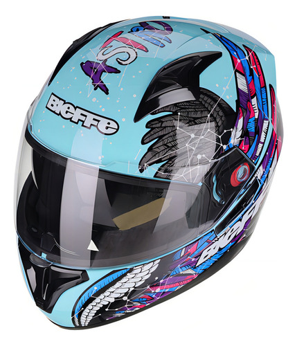 Capacete Moto Bieffe B40 Astro Verde Água Com Óculos Interno Tamanho 60 Cor Astro Verde Agua