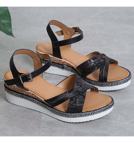 Zapatos Casuales Que Combinan, Sandalias Con Cuña Para Mujer