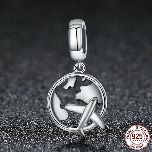 Imagen 5 de 8 de Charm Dije Viajes Avión Fabricado En Plata 925