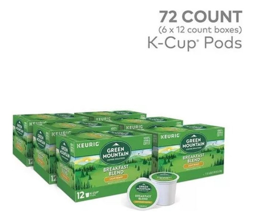 Green Mountain Coffee Breakfast Blend Keurig K-cups 72 Count