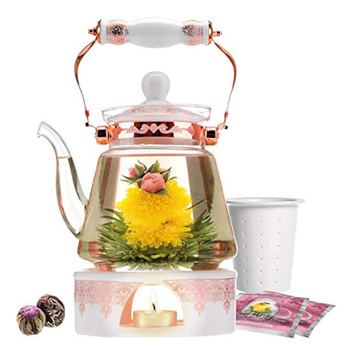 Teabloom Buckingham Palace Teapot & Flowering Tea Gift Set (