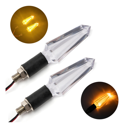 4pz Direccionales Led Moto Ambar Drl D14 Diamante Optica