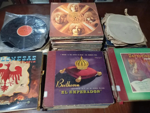 Antiguo Lote 200 Discos De Vinilo Y Pasta (Usado)