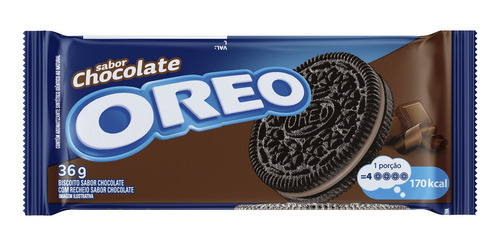Imagem 1 de 4 de Biscoito Recheado Chocolate Oreo 36g
