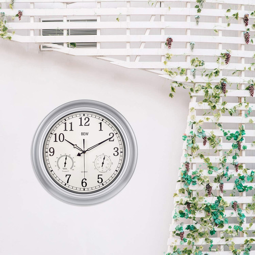 Reloj Grande De 18 Pulgadas Para Exteriores, Para Patio, Res
