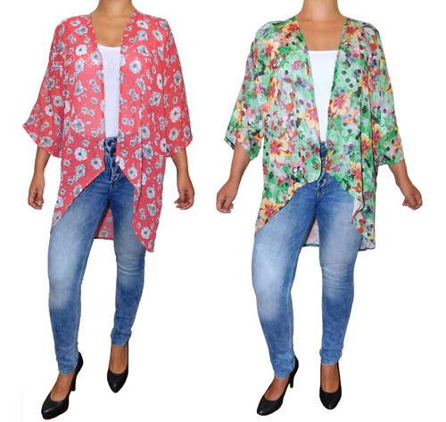 Kimono Corto Mariposa Amplio Suelto Cardigan Seda Moda Mujer