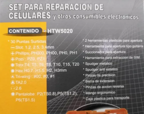 Kit Set Reparacion De Celulares Tablet Notebook Ja Htw5020