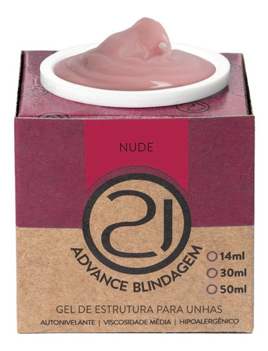 Gel Nails 21 Ecoline Advance Blindagem Nude 30ml