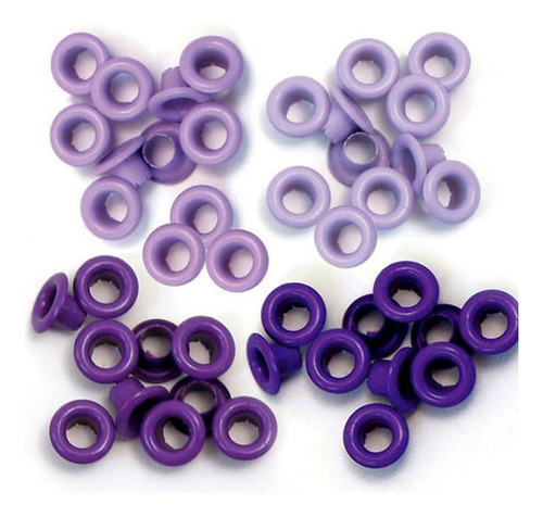 Paquete De 60 Ojillos De Aluminio De 1/3 De Pulgada Color Morado