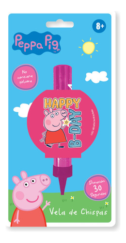 Vela Mágica Chispas Pastel Fiesta Peppa Pig Pep0m1