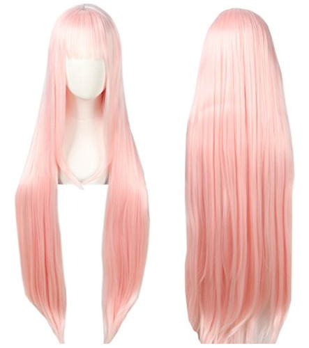 Anime Cosplay Pink Long Princess Peluca Wig Halloween P...