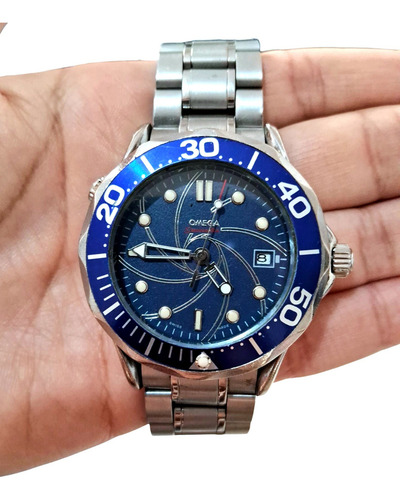 Reloj Pulsera Omega Omega Seamaster James Bond 007 Plateado Azul Acero Azul Acero (Usado)