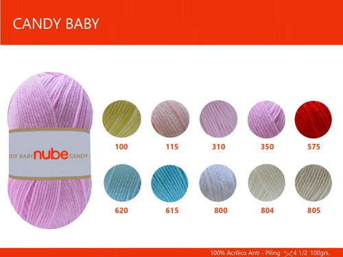 Imagen 2 de 3 de Hilado Nube Candy Baby X 1 Ovillo - 100 Grs. Por Color