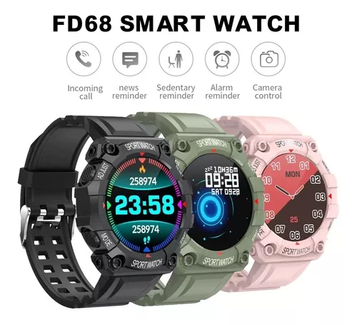 Reloj inteligente FD68S para hombre y mujer, pulsera inteligente